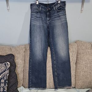 Silver Jeans Dark Blue Denim Waistband Detail